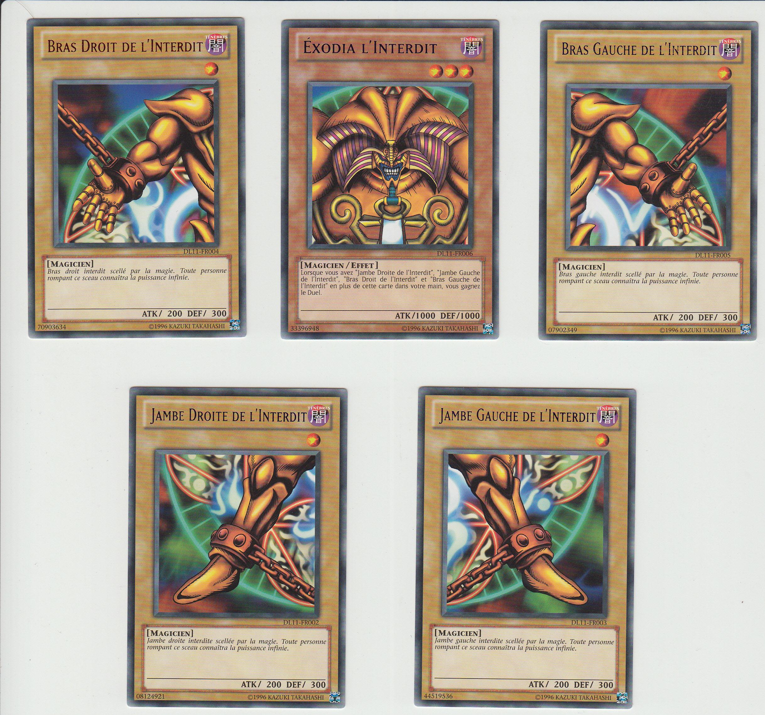 UltraJeux Lot de Produits Set Complet Des Cinq Cartes Exodia YuGiOh!