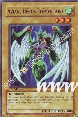 Avian, H�ros El�mentaire de l'�dition Pack du Duelliste Jaden Yuki