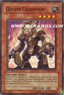 Golem Champion de l'�dition La Gen�se du Duelliste
