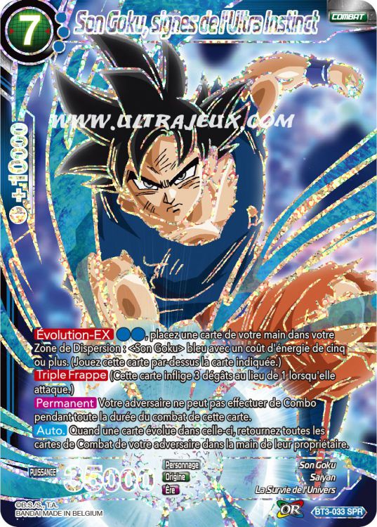 Son Goku, signes de l'ultra instinct (BT3-033-SPR) [Carte Dragon Ball Super  Cartes à l'Unité Français] - UltraJeux