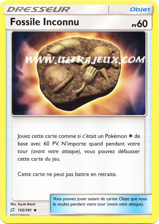 Fossile Inconnu 155 r 181 Carte Pok mon SL9 Soleil Et Lune Duo Fossile Inconnu 155 r 181 Carte Pok mon SL9 Soleil Et Lune Duo