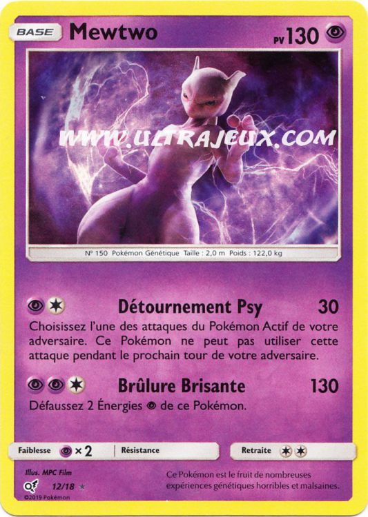 Mewtwo (12/18) [Carte Pokémon Cartes à l'Unité Français] - UltraJeux
