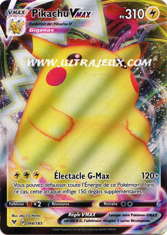 Carte pokémon or Pikachu Vmax et V