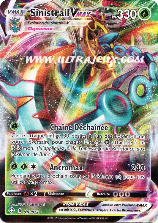 Sinistrail Vmax 10241 Carte Pokémon Cartes à Lunité Français