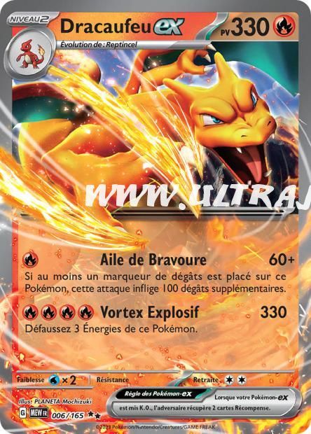 Carte Pokémon Dracaufeu EX 223/197 Ecarlate & Violet Flammes Obsidiennes FR
