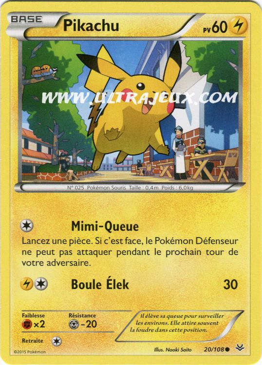 Pikachu (20/110) [Carte Pokémon Cartes à l'Unité Français] - UltraJeux