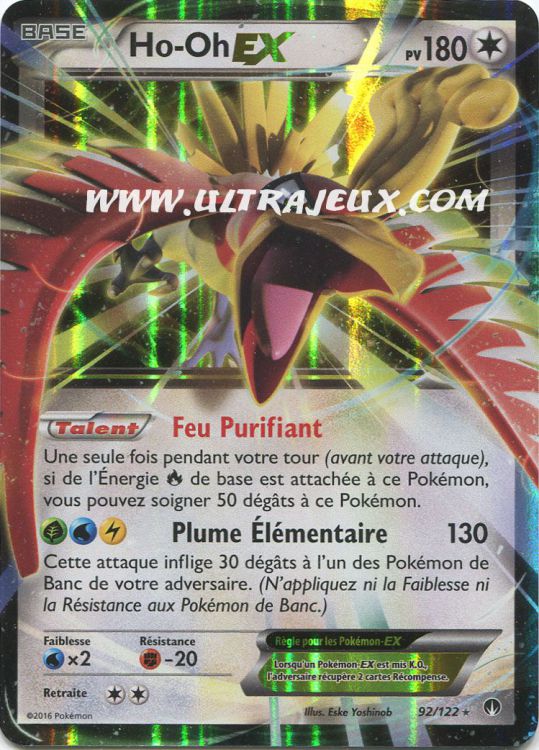 Carte Pokemon Neuve Française 92/122 Ho-Oh EX XY9:Rupture Turbo