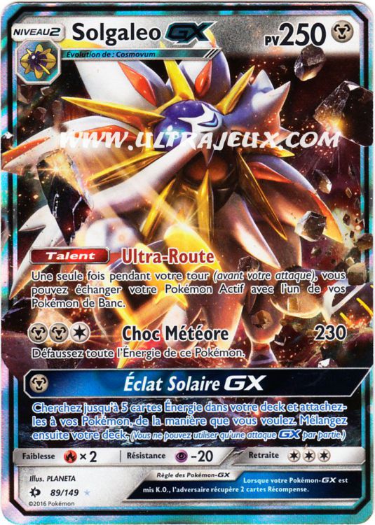 Ultrajeux Solgaleo Gx 89149 Carte Pokémon Cartes à L
