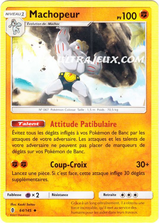 Carte Pokemon MACHOC 62/145 REVERSE Soleil et Lune 2 SL2 Française NEUF