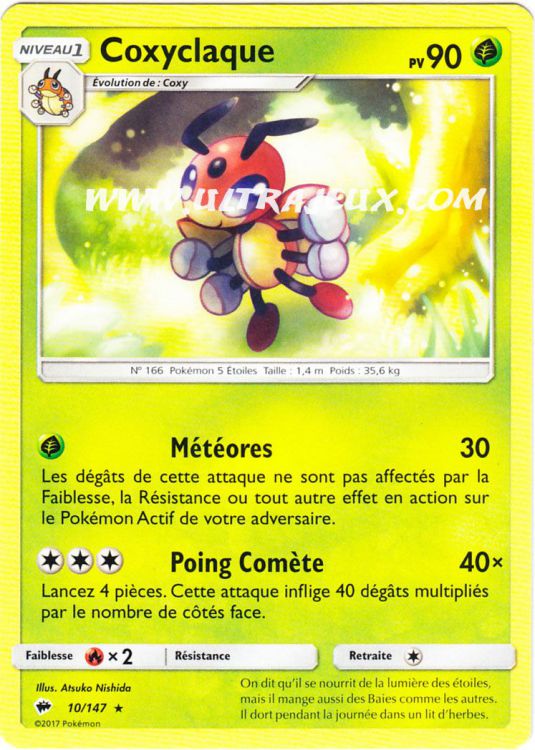 Coxyclaque 10 R178 Carte Pokémon Cartes à Lunité Français Ultrajeux
