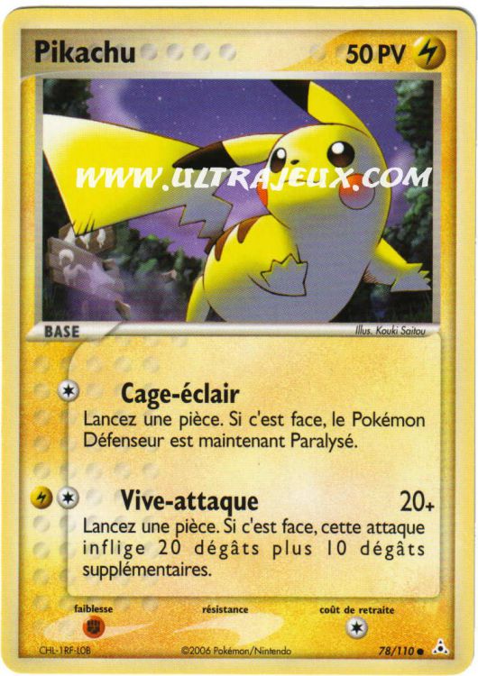 Pikachu (20/110) [Carte Pokémon Cartes à l'Unité Français] - UltraJeux