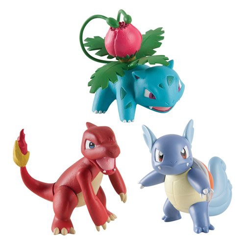 produit figurines pokemon pokemon pack 3 figurines evolutions reptincel carabaffe et herbizarre