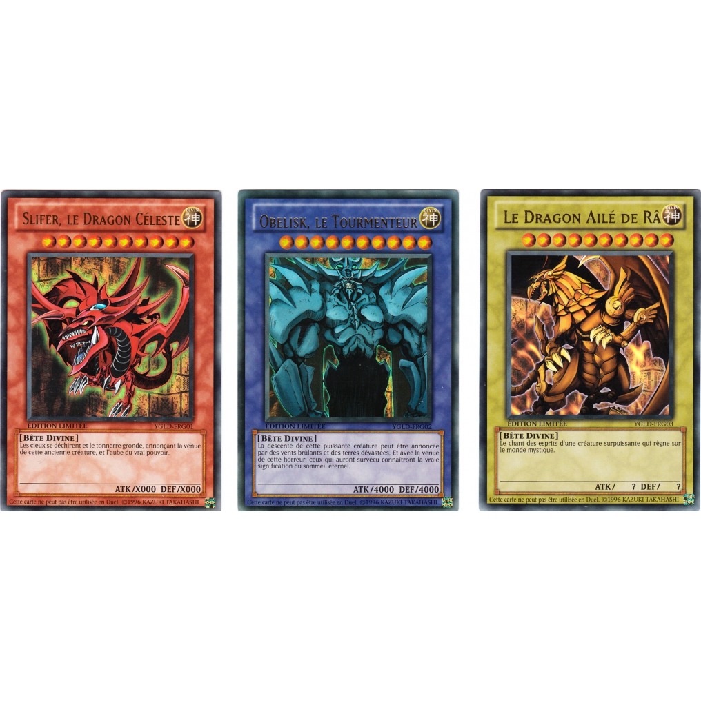 Produit YGLD Lot Dieux Egyptiens Slifer, Obelisk Et Ra ! YuGiOh! UltraJeux