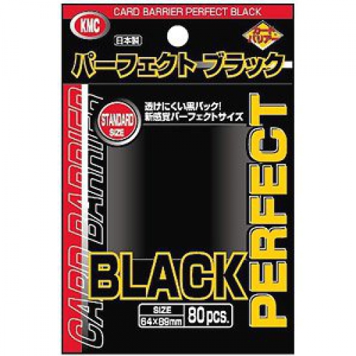 Protèges Cartes Standard Kmc - Standard Sleeves -Pro-fit - Perfect Black  par 80 - UltraJeux