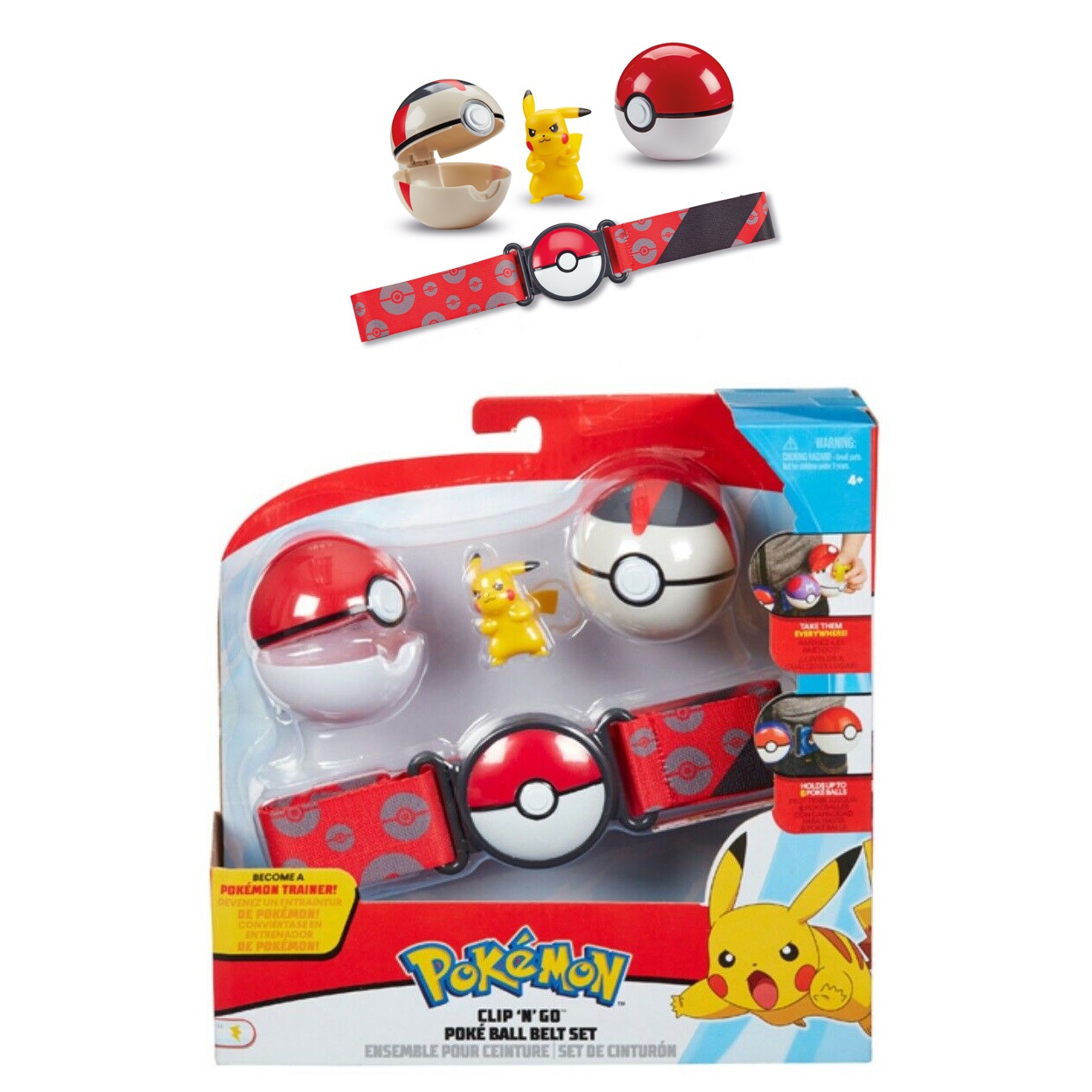 Figurines Ceinture de Dresseur avec Poké ball Série 3 - Pikachu Pokémon -  UltraJeux