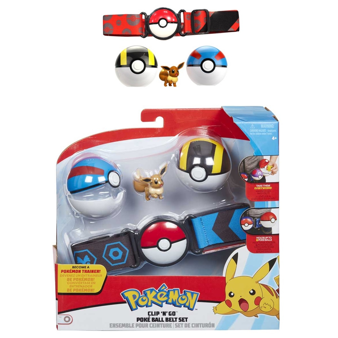 Figurines Ceinture de Dresseur avec Poké ball Série 3 - Évoli Pokémon -  UltraJeux