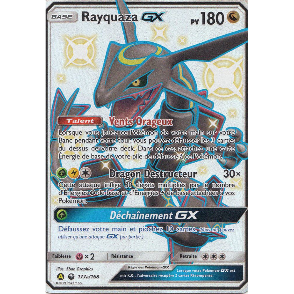 Produit Carte Géante Jumbo Rayquaza GX (177a/168) Full Art Shiny 180 PV Pokémon UltraJeux