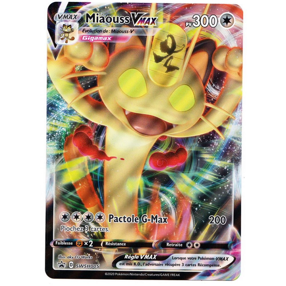 Produit Carte Géante Jumbo Miaouss VMax (SWSH005) Full ART 300 PV Pokémon -  UltraJeux