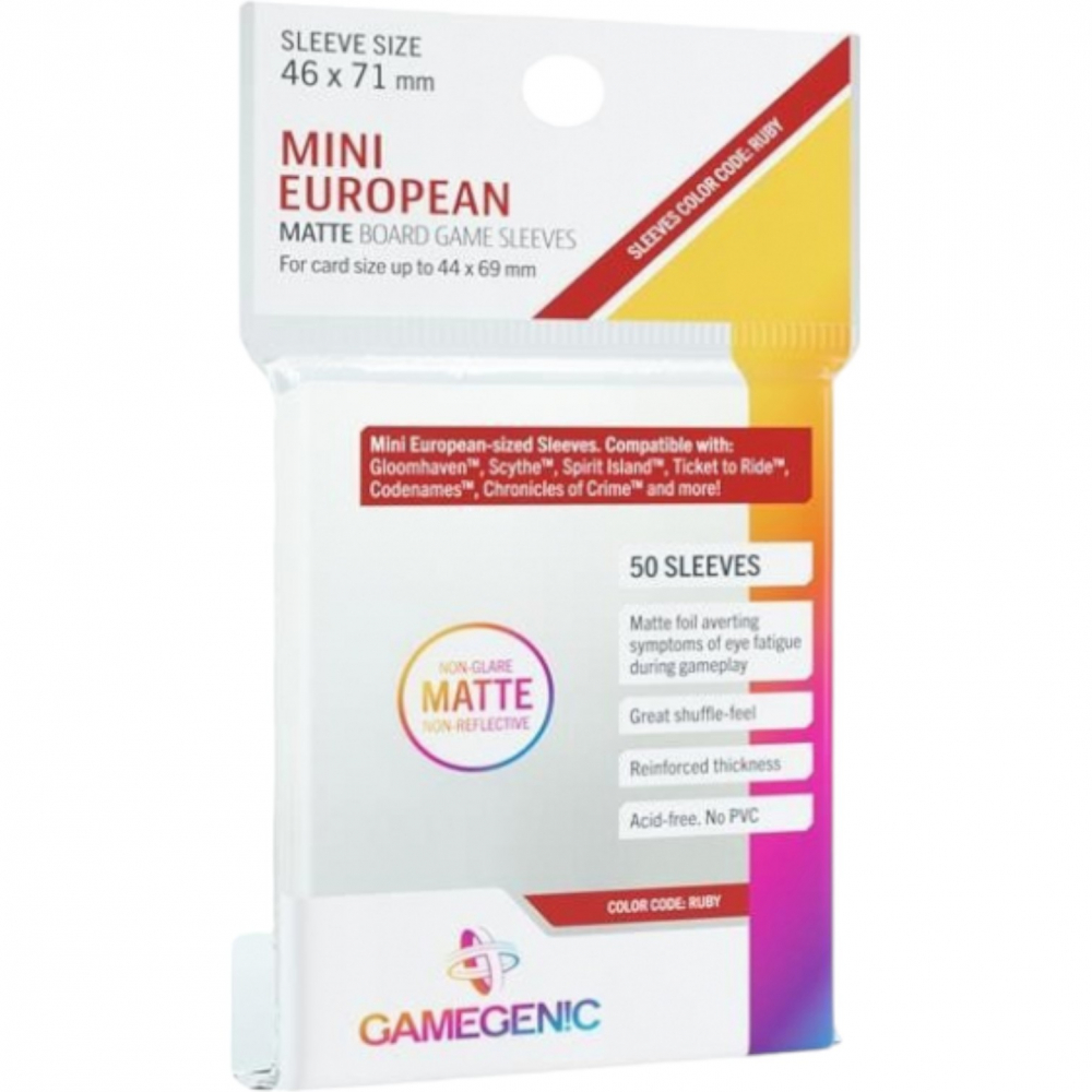 Protèges cartes Spéciaux Matte Board Game Sleeves - Mini European (46x71)  par 50 Anti-Reflets - UltraJeux