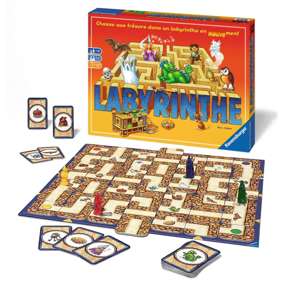 Carte 2 Labyrinthe  Jeux de société, Labirynthe, Jeu labyrinthe