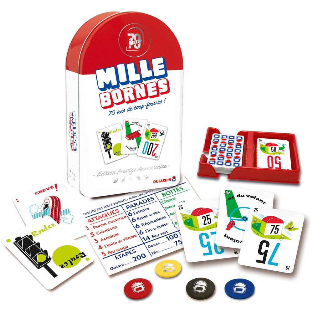 Jeu de Cartes Mille Bornes - Edition Prestige d'Origine Ambiance - UltraJeux