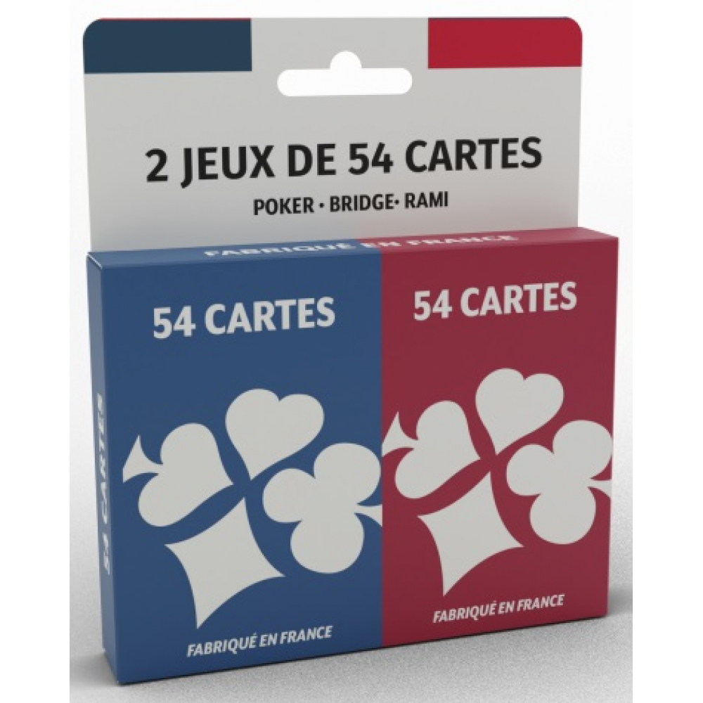 Jeu de Cartes Jeu de Rami - 2 x 54 cartes - Basic Ecopack - UltraJeux