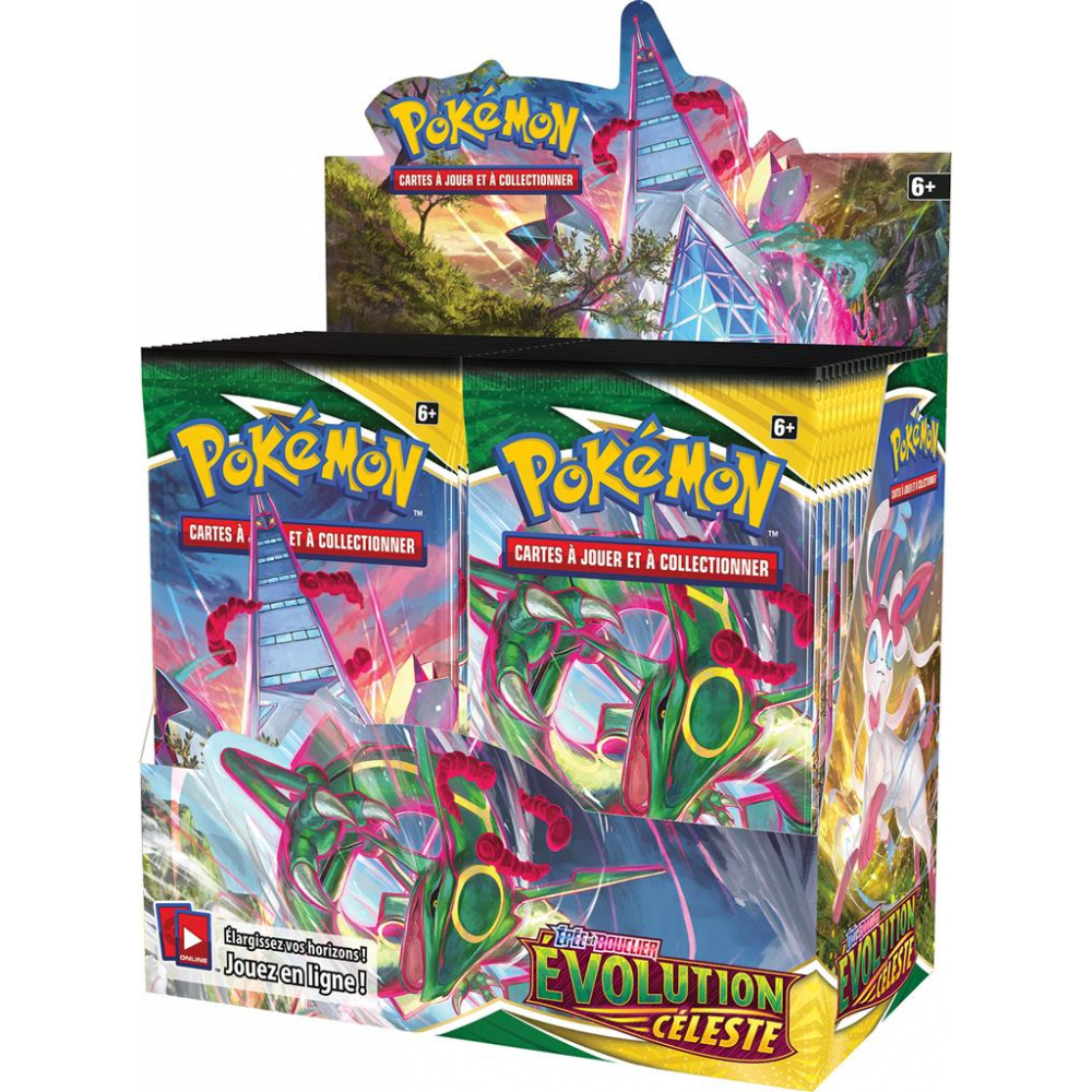 Boite de Boosters Français Display 36 Boosters EB07 - Epée et Bouclier 7 -  Évolution Céleste Pokémon - UltraJeux