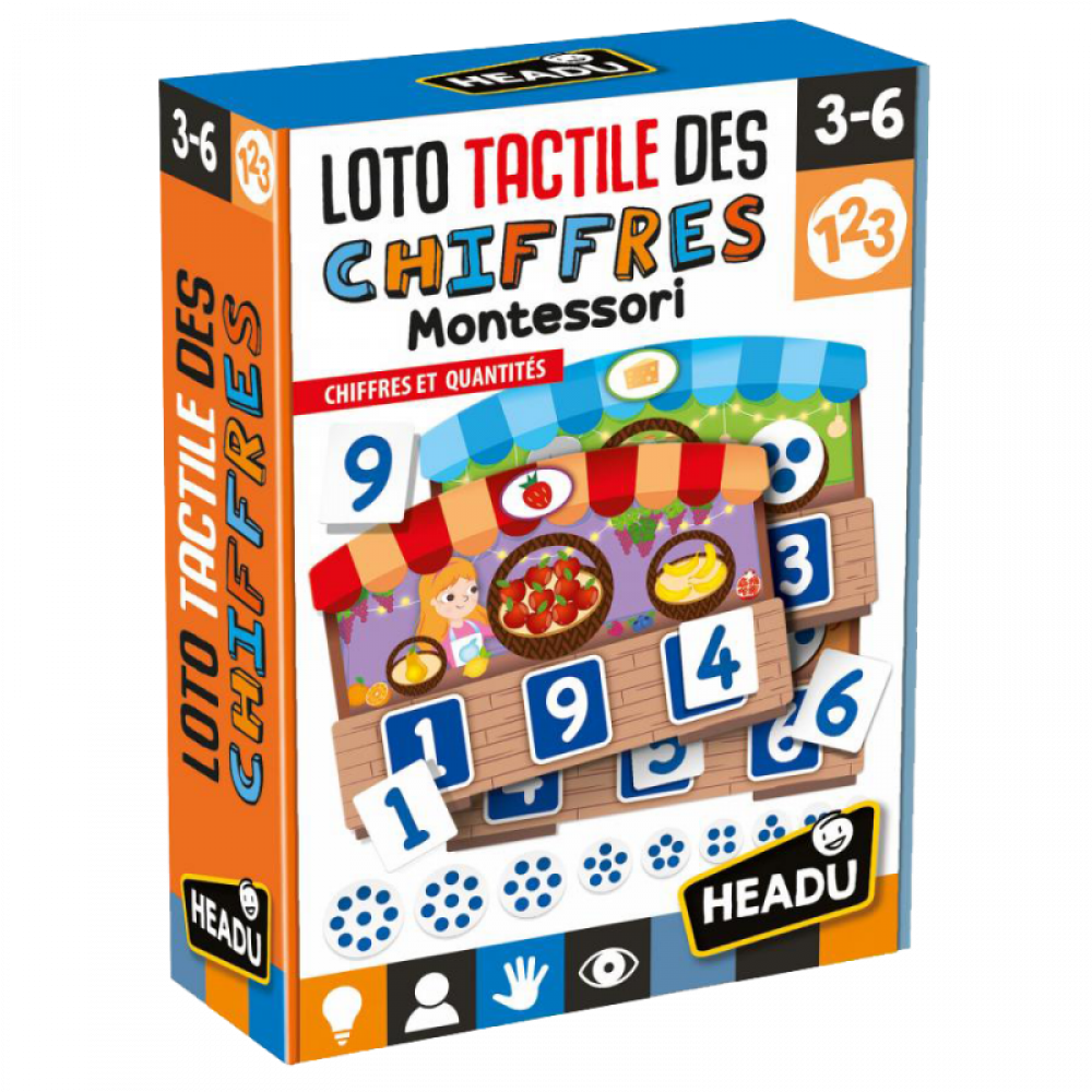 Ludo-Educatif Loto Tactile des Chiffres Montessori Enfant - UltraJeux