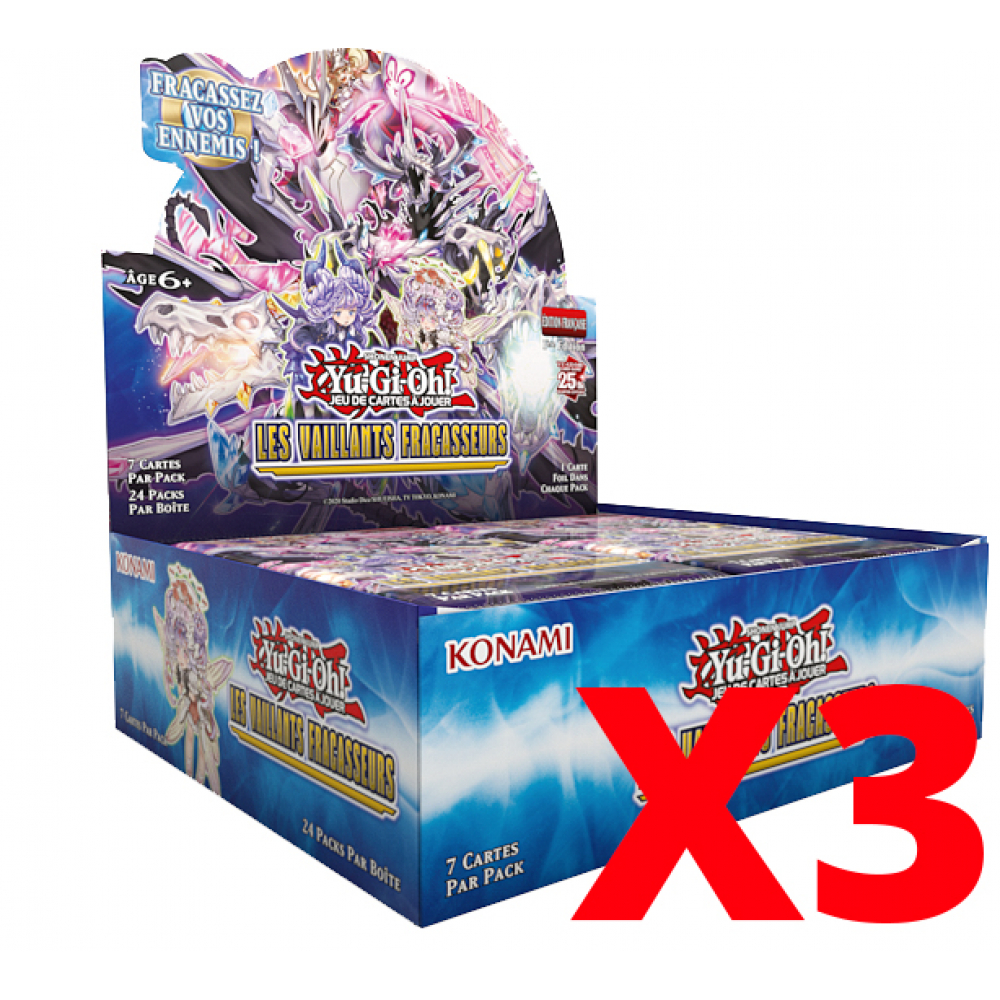 Pack Yu-Gi-Oh! Les Vaillants Fracasseurs – 3 Boosters (15 Cartes Aléatoires) – Version Française, Cartes Neuves, Dès 6 Ans – Cadeau Collectionneur Et Duelliste