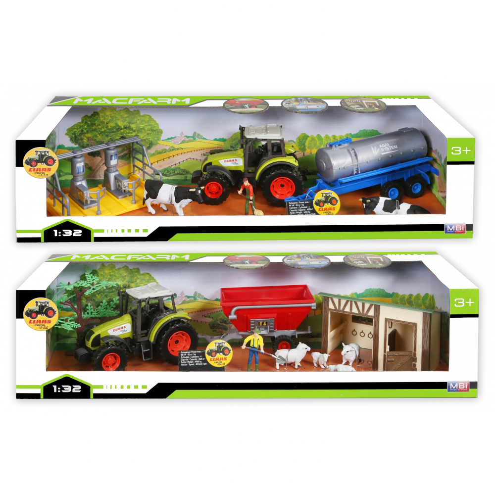 STARLUX COFFRET AGRICULTURE MACFARM - TRACTEUR CLAAS AVEC REMORQUE