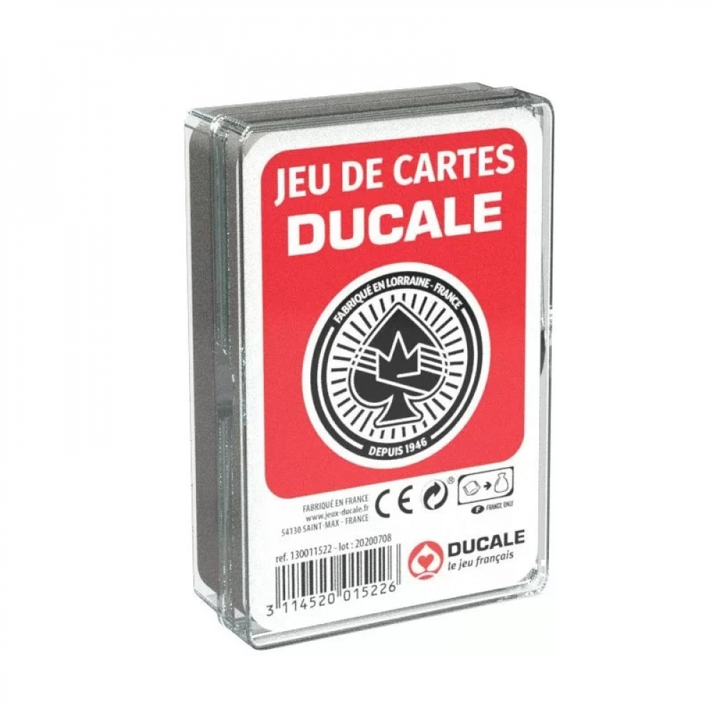 Jeu de Cartes Jeu 54 cartes, dos rouge - DUCALE Boîte plastique - UltraJeux