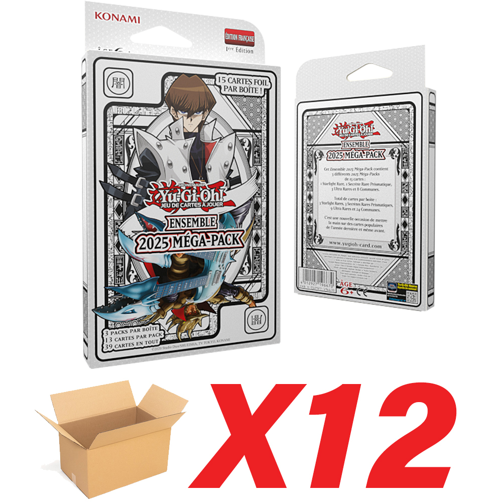 Yu-Gi-Oh! Mega-Pack 2025 Bundle : Boite Cartonnée - Lot de 12 - Cartes