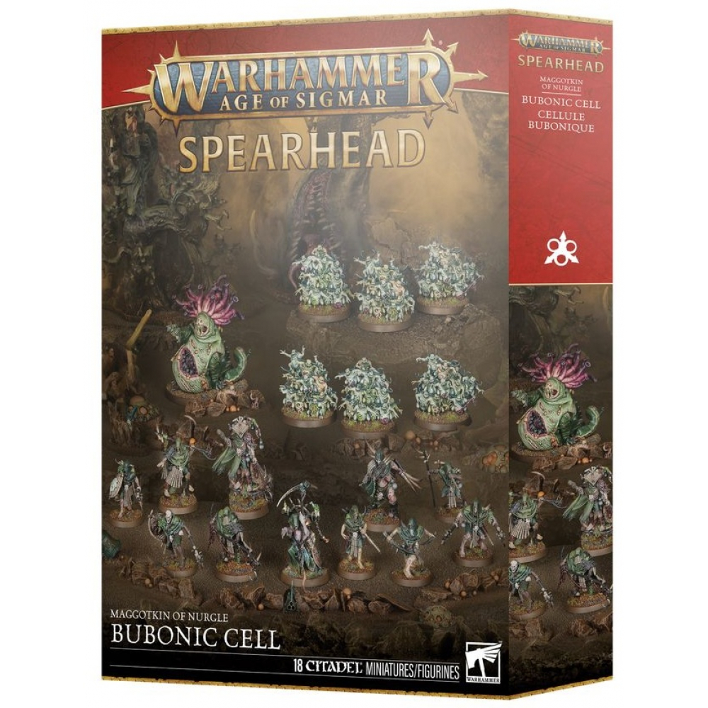 Warhammer Age Of Sigmar – Spearhead: Maggotkin Of Nurgle (2024), 18 Miniaturas De Plástico Sin Pintar, Ideal Para Empezar O Ampliar Tu Ejército