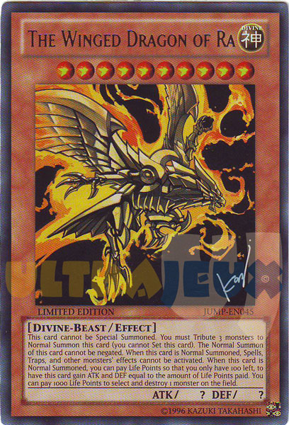 Carte Yu Gi Oh Dieu Egyptien Fusion UltraJeux - Carte Créature Spéciale Dieu Egyptien - The Winged Dragon