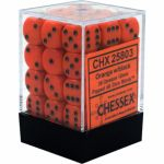 Dés  Chessex - Set de 36 Dés - À 6 Faces Couleur - Opaque - Orange/Noir