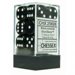 D�s  Chessex - Set de 12 D�s - � 6 Faces Couleur - Opaque - Noir/Blanc