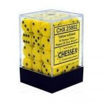 Ds  Chessex - Set de 36 Ds -  6 Faces Couleur - Opaque - Jaune/Noir
