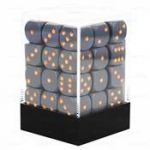 Ds  Chessex - Set de 36 Ds -  6 Faces Couleur - Opaque - Gris Fonc/Cuivre - CHX25810