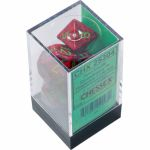 Ds Jeu de Rle Chessex - Set de 7 ds - Assortiments Jeux de Rles - Opaque - Strawberry Rouge/Vert