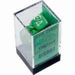 Dés Jeu de Rôle Chessex - Set de 7 dés - Assortiments Jeux de Rôles - Opaque - Vert/Blanc