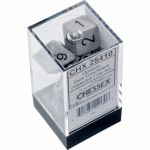 Dés Jeu de Rôle Chessex - Set de 7 dés - Assortiments Jeux de Rôles - Opaque - Gris/Noir