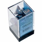 Dés Jeu de Rôle Chessex - Set de 7 dés - Assortiments Jeux de Rôles - Opaque - Bleu Gris/Or