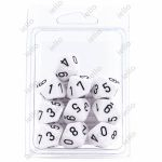 Ds Jeu de Rle set de 10 ds 10 units Blanc/Noir
