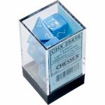 Ds Jeu de Rle Chessex - Set de 7 ds - Assortiments Jeux de Rles - Opaque - Bleu Clair/Blanc