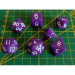 Ds Jeu de Rle Chessex - Set de 7 ds - Assortiments Jeux de Rles - Opaque - Violet/Blanc - CHX25407