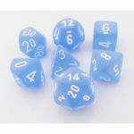 Ds Jeu de Rle Chessex - Set de 7 ds - Assortiments Jeux de Rles - Frosted - Bleu Blanc