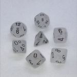 Ds Jeu de Rle Chessex - Set de 7 ds - Assortiments Jeux de Rles - Frosted - Clair/Noir