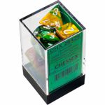Ds Jeu de Rle Chessex - Set de 7 ds - Assortiments Jeux de Rles - Gemini - Or-Vert/Blanc - CHX26425