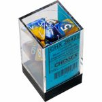 Ds Jeu de Rle Chessex - Set de 7 ds - Assortiments Jeux de Rles - Gemini - Bleu-Or/Blanc