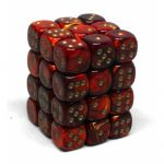 Ds  Chessex - Set de 36 Ds -  6 Faces Couleur - Scarab - Scarlet/Or